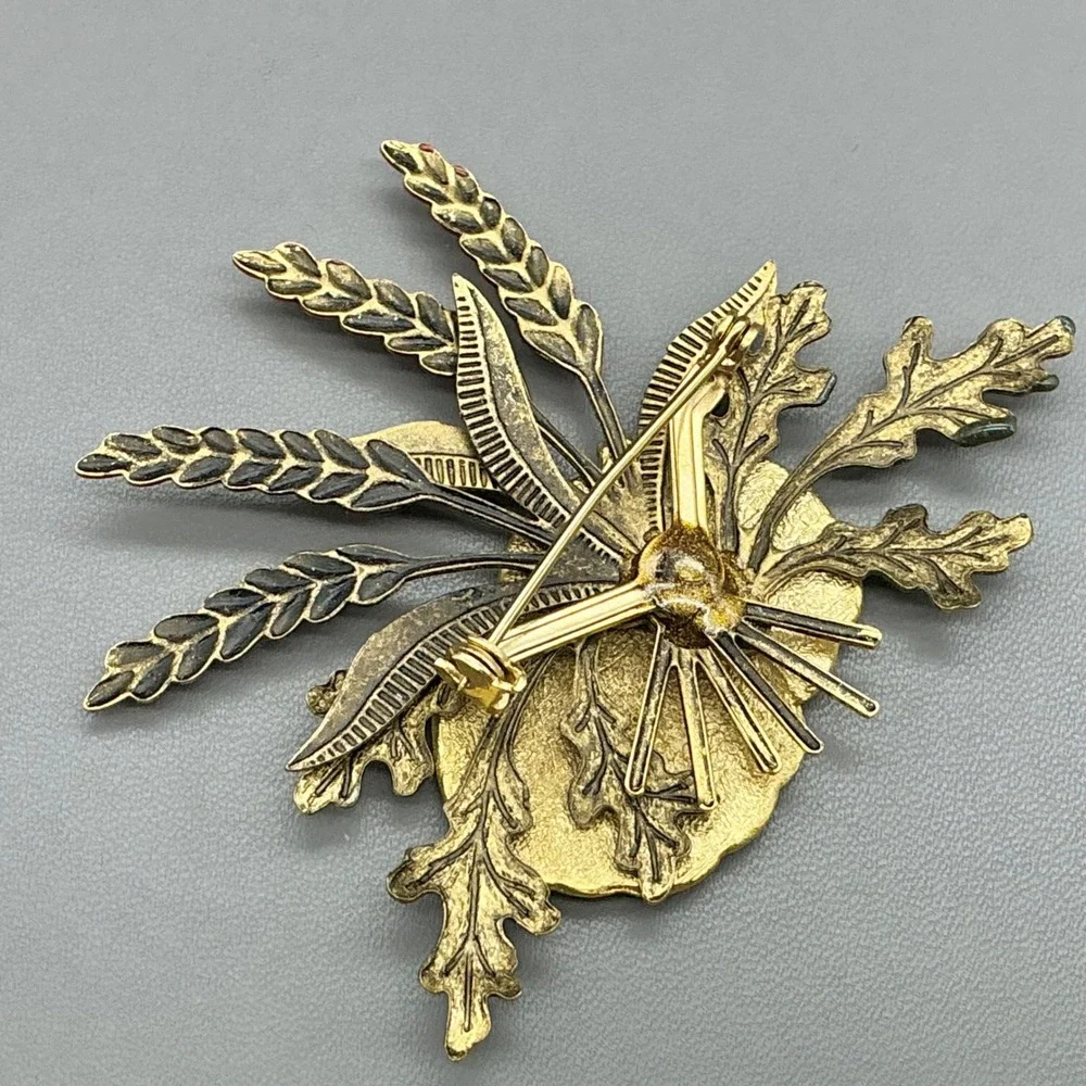 Pumpkin Brooch Women Orange Yellow Wheat Harvest Autumn Fall Enamel Pin Jewelry
